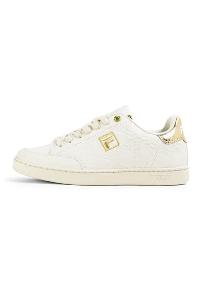 Pantofi sport din piele ecologica cu logo Courtbay - Auriu/Alb murdar
