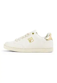 Pantofi sport din piele ecologica cu logo Courtbay - Auriu/Alb murdar