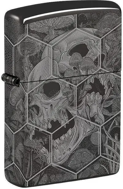 Brichetă Zippo - High Polish Black Trippy Skull Design