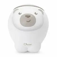 Proiector de pat, Chicco, Urs polar, 2 in 1, Cu muzica si sunete naturale, Functie de activare si dezactivarea proiectie, 2 trepte de volum, 13x13x14.5 cm, Maro