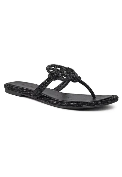 Slapi dama - model Miller - piele naturala - negru