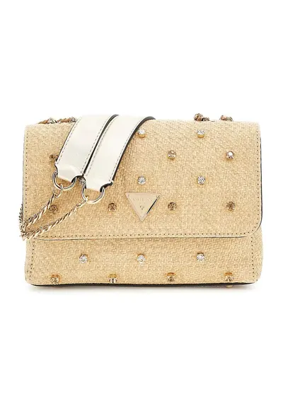 Geanta crossbody cu strasuri Giully - Maro nisip