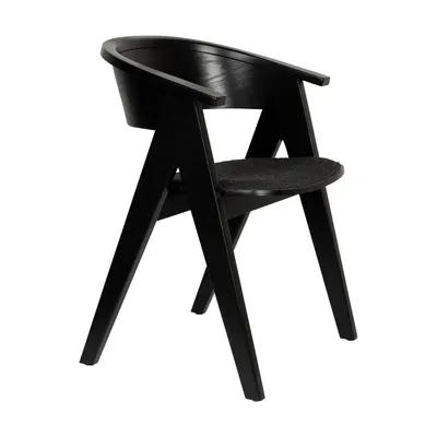 Scaun de living negru cu cotiere tapițat NDSM – Zuiver