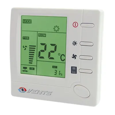 Termostat ventiloconvector +10...+30C, 3 viteze, LCD, max 2A, max 400W, 230V
