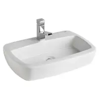 Lavoar pe blat alb 60 cm, cu orificiu baterie, Gala Eos