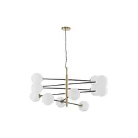 Lampa suspendata VITRA Satin Auriu & Negru Metal Alb Opal Sticla LED G9 12x5W 220V IP20 Fara bec