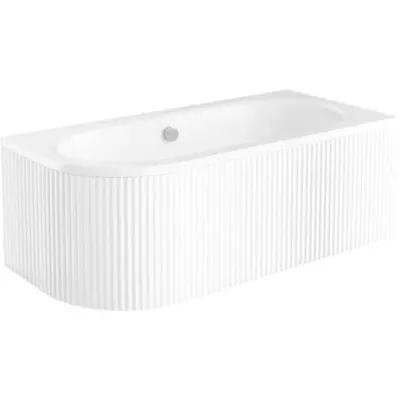 Cada baie 170x75 cm, orientare dreapta, masca frontala cu riflaje inclusa, alba, Besco Avita