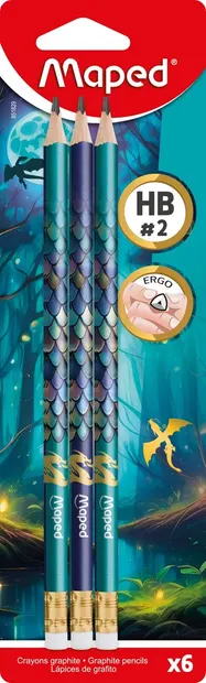 Set de creioane grafice Maped Dragon - HB, 6 buc