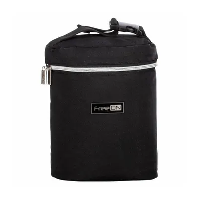 Geanta biberon, FreeON, Double Style, Pentru 2 biberoane, Mentine continutul atat cald, cat si rece, Black
