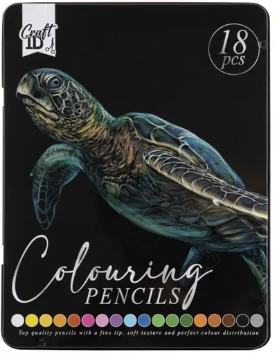 Creioane colorate în cutie metalică Craft ID - 18 buc