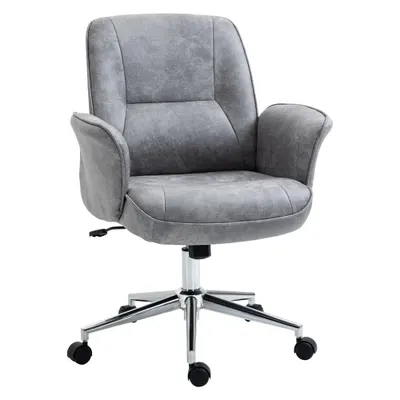 Vinsetto Scaun de Birou Ergonomic cu Înaltime Ajustabilă și Funcție de Balansoar cu Tapițerie din Microfibră, 67x69x92-102 cm, Gri | Aosom Romania