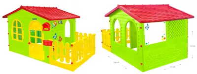 Casuta pentru copii Mochtoys - Cu gard si tabla de desenat
