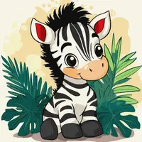 Set pentru pictură după numere Ideyka - Zebra veselă, 30 x 30 cm