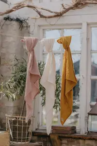 Muselina Swaddle Bibs 120x120 cm sand
