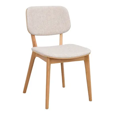 Scaun de dining crem/în culoare naturală din lemn de stejar Barrett – Rowico