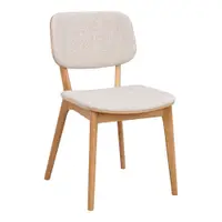 Scaun de dining crem/în culoare naturală din lemn de stejar Barrett – Rowico