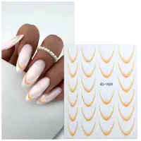 Abtibilduri unghii french Marquise, STICKER68, Portocaliu