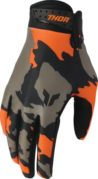 Manusi atv cross Thor Launchmode Hunter, culoare gri portocaliu, marime XS