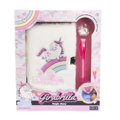 Jurnal secret Girabrilla , Unicorn magic - pix cu cerneala invizibila si lacat