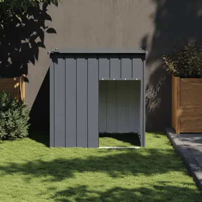vidaXL Cușcă pentru câini cu acoperiș antracit 110x103x109 cm oțel galvanizat
