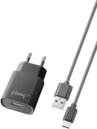 Încărcător Ploos - 6551, 2A, cablu USB-C, negru