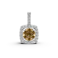 Pandantiv din aur alb-galben cu fancy diamonds de 0.161ct si diamante de 0.086ct