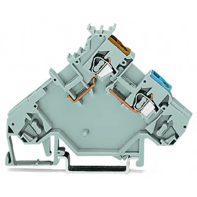 2-conductor sensor supply terminal block; with colored conductor entries; 2.5 mm²; CAGE CLAMP®; 2,50 mm²; gray
