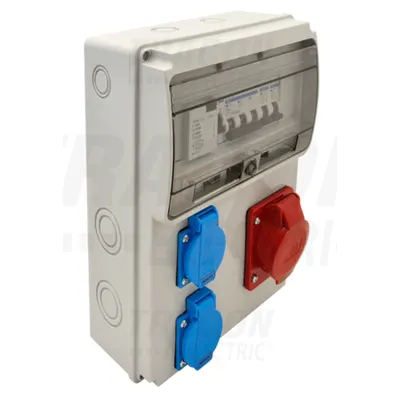 Cutie de distributie cu protectie TDB04-11MV Prot.: RCCB, MCB, Out: 2×SCHUKO+1×16A(3P+N+E)