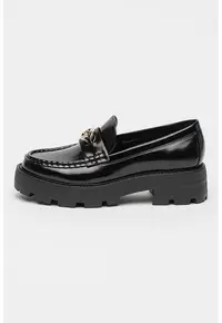 Pantofi loafer cu logo - Negru
