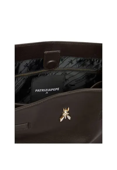 Geanta dama model Deep Chocolate - din piele naturala - culoare ciocolata - dimensiuni nedefinite.