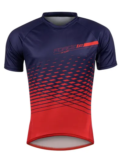 Tricou maneca scurta Force MTB Angle albastru/rosu L