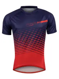 Tricou maneca scurta Force MTB Angle albastru/rosu, XXL