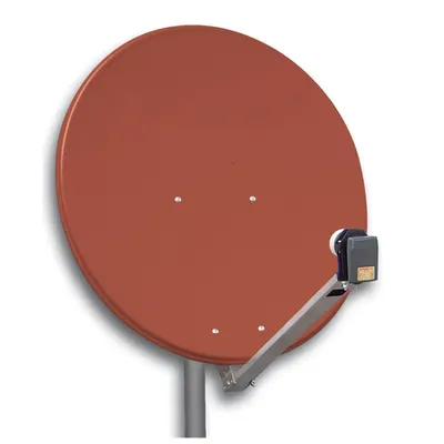 Antena satelit 80cm/75,Alu.,39dB,sup.plia.LNB incl.,rosu