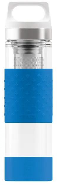Termos Sigg Hot and Cold - din sticla, albastru deschis, 0.4 L