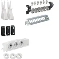 Set multimedia, bloc 3 prize Schuko, patch panel 6xRJ45, acc. montaj Hager UM00M1