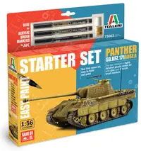 Model asamblabil Italeri Militari: Tancuri - Tanc mediu german Panther Sd.Kfz.171 Ausf. A - Set de început ''Easy Paint''