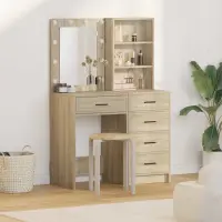 vidaXL Masă de Machiaj 2 buc. Maro 50 x 41 x 135 cm Lemn prelucrat