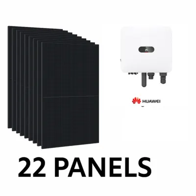 Kit fotovoltaic hibrid 380V 10kW cu 22 panouri 450W si invertor Huawei – Solutie inteligenta pentru autonomie.