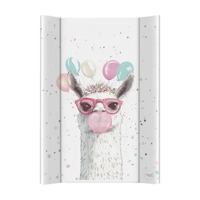 Saltea de infasat, Ceba Baby, Moale, Profilata, 50x70 cm, Pentru comode si masute de infasat, Fara BPA, Impermeabila, 0 luni+, Basic Crazy Lama