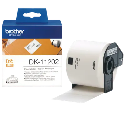 Banda de etichete Brother DK-11202, 62x100mm, 300 etichete rola, pentru imprimanta sau aparat etichetare brother