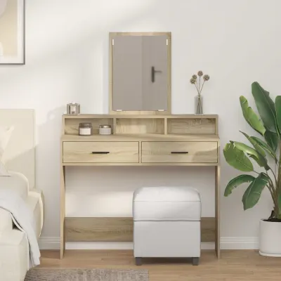 vidaXL Masă de Machiaj Stejar Sonoma 100 x 41 x 140 cm Lemn prelucrat
