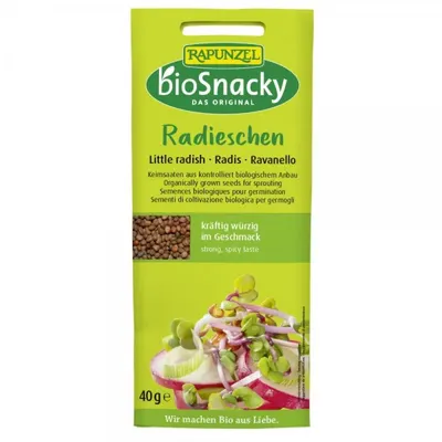 Seminte de ridiche bio pentru germinat BioSnacky, 40g, Rapunzel