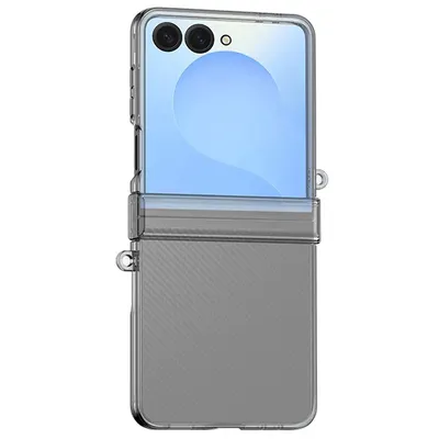 Husa Protectie balama pentru Samsung Galaxy Z Flip7, Antisoc, Transparent si Gri Engros