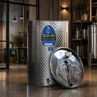 Cisterna inox vin 100L cu capac cu etansare gonflabila – AISI 304, fund plan - Toscana Inox