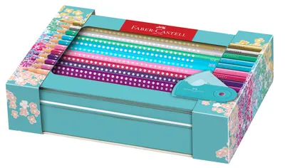 Set creioane colorate Faber-Castell Sparkle - 20 culori + ascutitoare