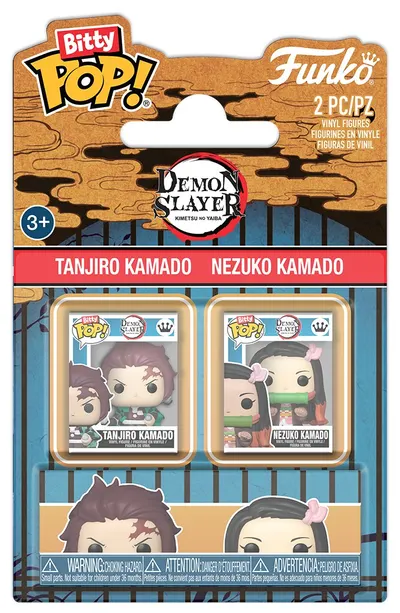 Set mini figurine Funko Bitty POP! Animation: Demon Slayer - Tanjiro Kamado și Nezuko Kamado