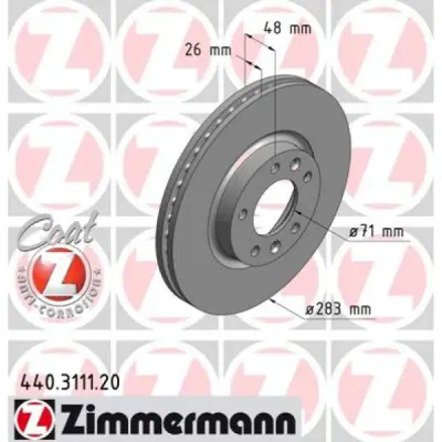 Disc frana ZIMMERMANN 440.3111.20