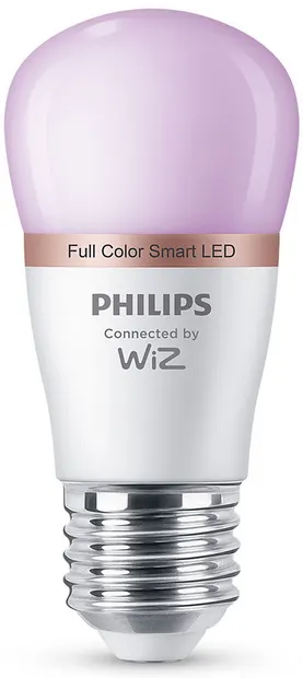 Bec inteligent Philips - Frosted, 4.9W LED, E27, P45, RGB, dimmer
