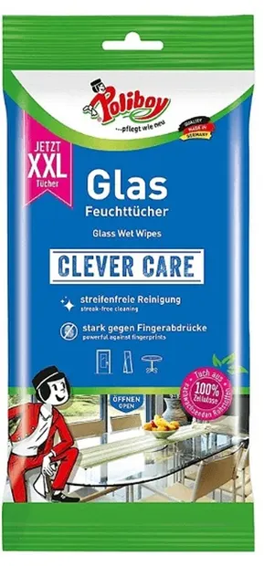 Șervețele umede pentru geamuri Poliboy - Clever Care, XXL, 24 buc