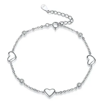 Bratara din argint 925 pentru dama, JW1789, model inimioare, placata cu rodiu